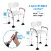 Picture of Gemaisil Shower Chair for Inside Shower with Armrests & Back, Upgraded Supports up to 350lbs Shower Seat with Padded and Grab Bar, Adjustable Height Shower Bench for Elderly Disabled