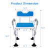 Picture of Gemaisil Shower Chair for Inside Shower with Armrests & Back, Upgraded Supports up to 350lbs Shower Seat with Padded and Grab Bar, Adjustable Height Shower Bench for Elderly Disabled